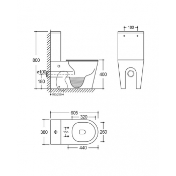 Kompakt WC Lavita Neptun Black